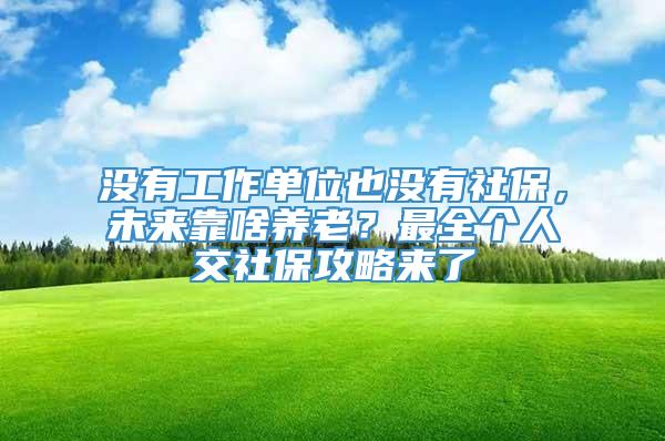 没有工作单位也没有社保，未来靠啥养老？最全个人交社保攻略来了