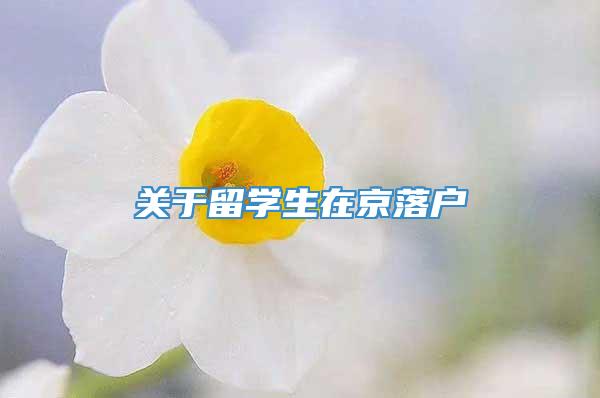 关于留学生在京落户