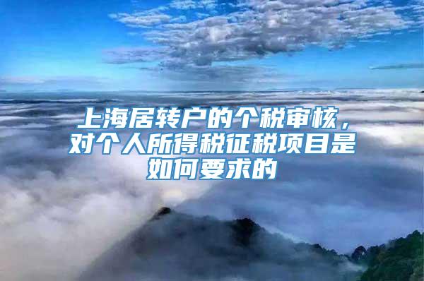 上海居转户的个税审核，对个人所得税征税项目是如何要求的