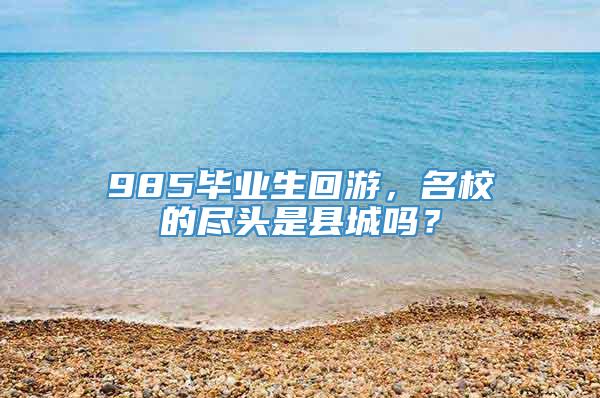 985毕业生回游，名校的尽头是县城吗？