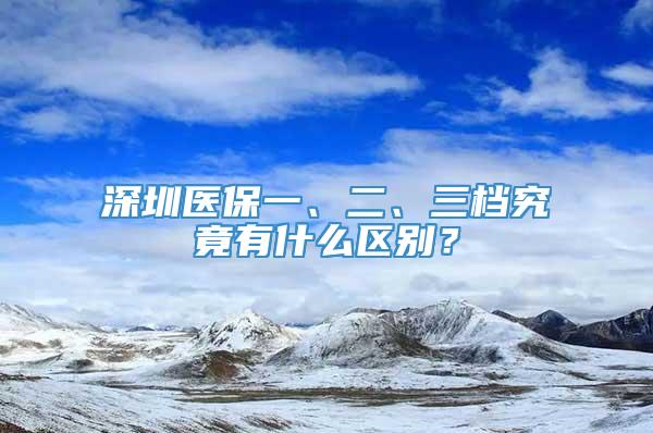 深圳医保一、二、三档究竟有什么区别？