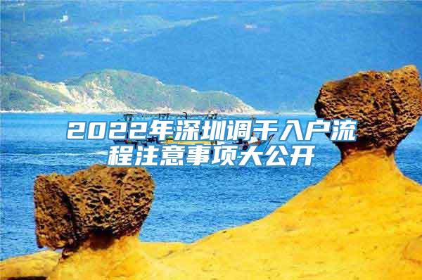 2022年深圳调干入户流程注意事项大公开