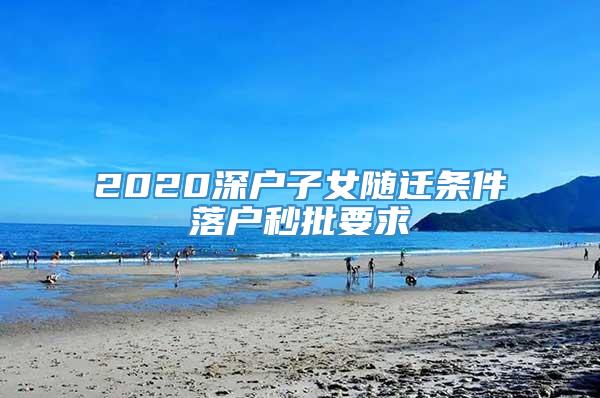 2020深户子女随迁条件落户秒批要求