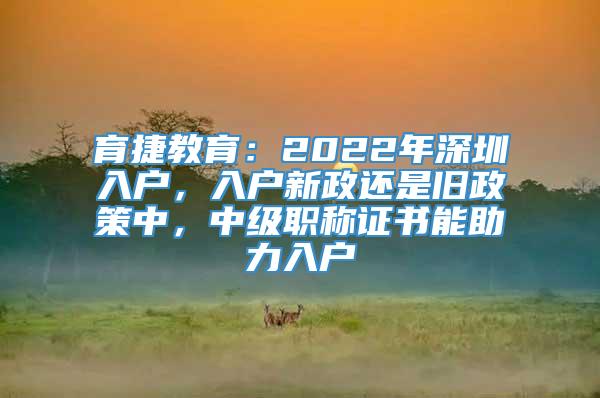 育捷教育：2022年深圳入户，入户新政还是旧政策中，中级职称证书能助力入户