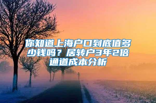 你知道上海户口到底值多少钱吗？居转户3年2倍通道成本分析