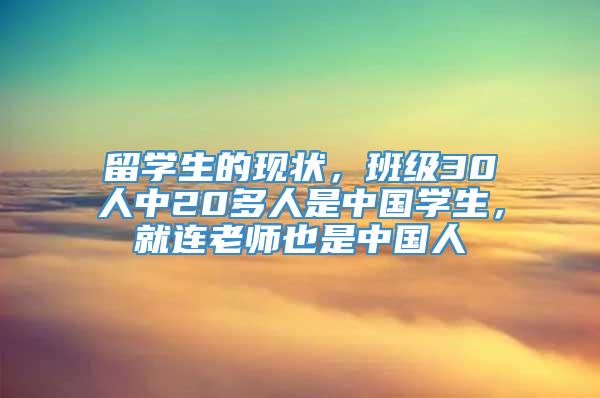 留学生的现状，班级30人中20多人是中国学生，就连老师也是中国人