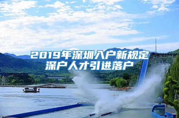 2019年深圳入户新规定深户人才引进落户