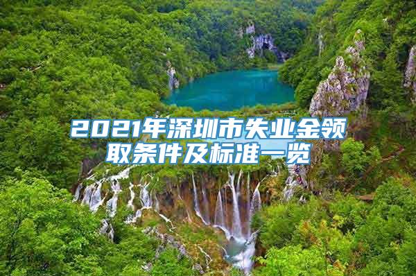 2021年深圳市失业金领取条件及标准一览