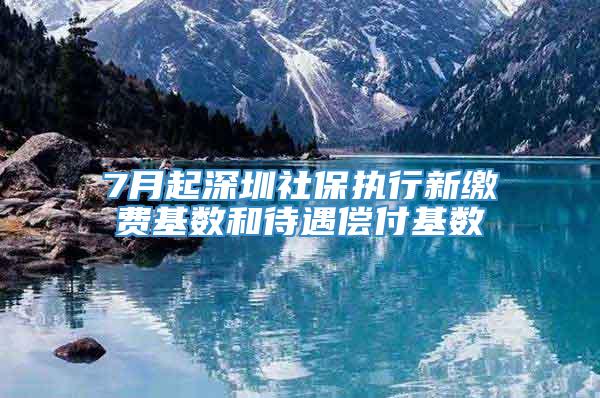 7月起深圳社保执行新缴费基数和待遇偿付基数