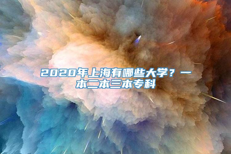 2020年上海有哪些大学？一本二本三本专科