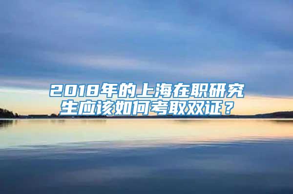 2018年的上海在职研究生应该如何考取双证？