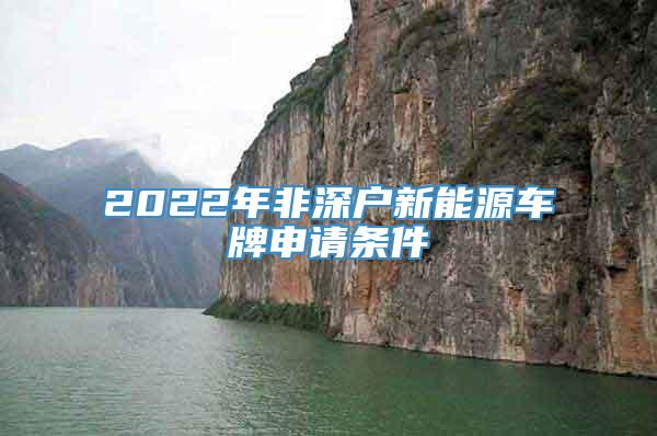 2022年非深户新能源车牌申请条件