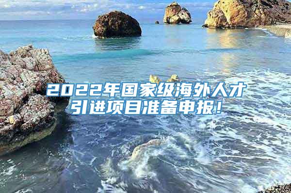 2022年国家级海外人才引进项目准备申报！