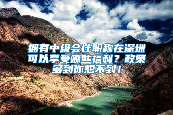 拥有中级会计职称在深圳可以享受哪些福利？政策多到你想不到！