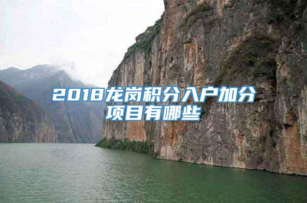 2018龙岗积分入户加分项目有哪些