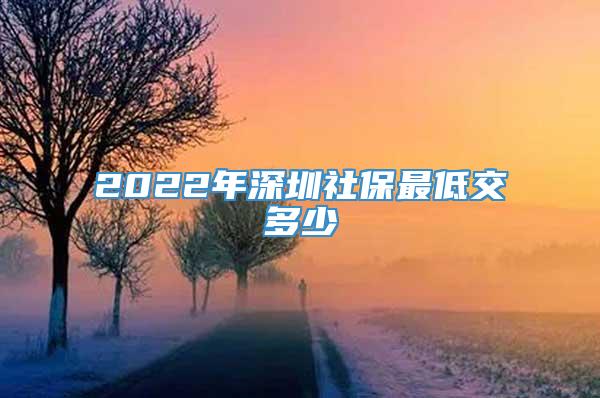 2022年深圳社保最低交多少