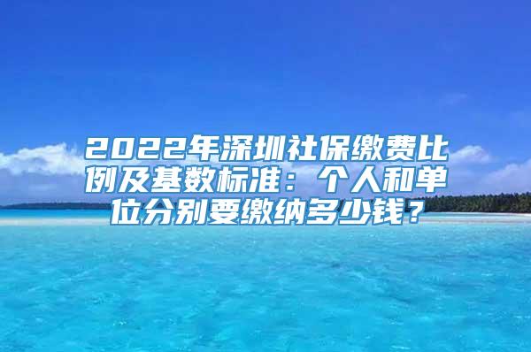 2022年深圳社保缴费比例及基数标准：个人和单位分别要缴纳多少钱？