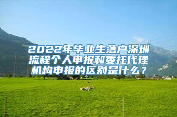 2022年毕业生落户深圳流程个人申报和委托代理机构申报的区别是什么？