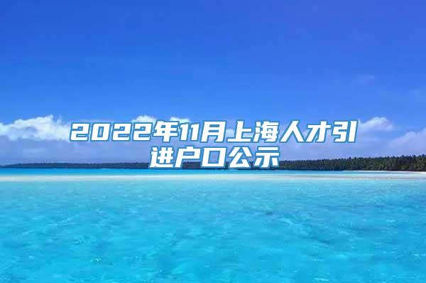 2022年11月上海人才引进户口公示