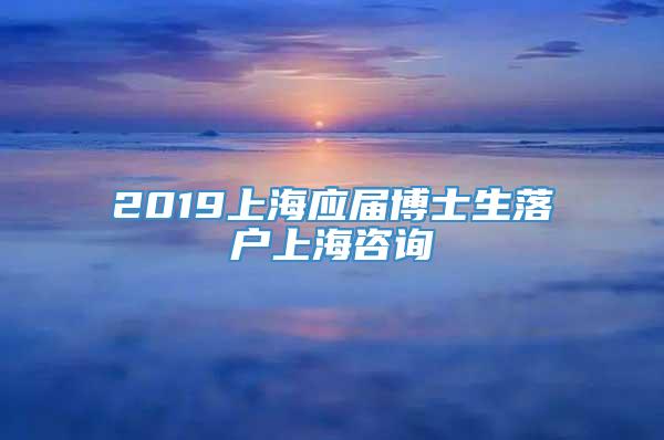 2019上海应届博士生落户上海咨询