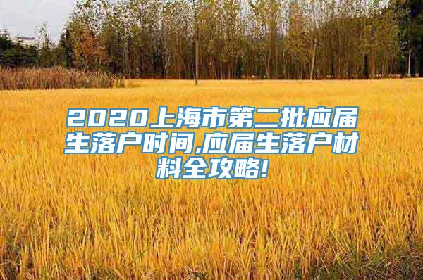 2020上海市第二批应届生落户时间,应届生落户材料全攻略!