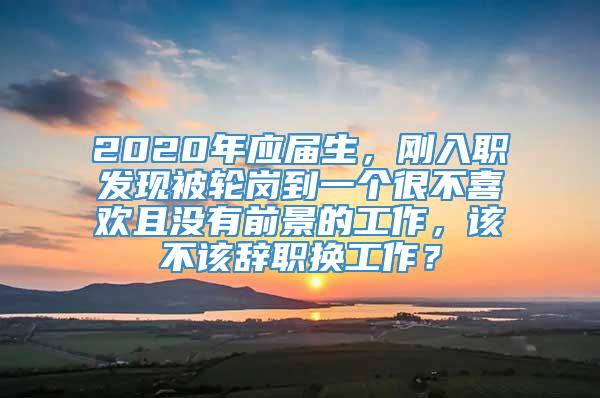 2020年应届生，刚入职发现被轮岗到一个很不喜欢且没有前景的工作，该不该辞职换工作？