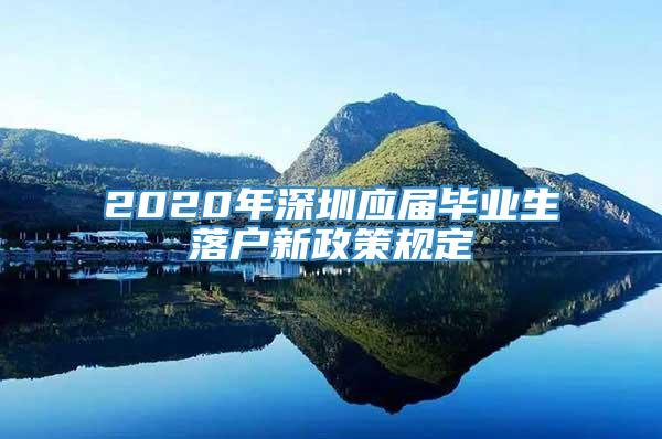 2020年深圳应届毕业生落户新政策规定