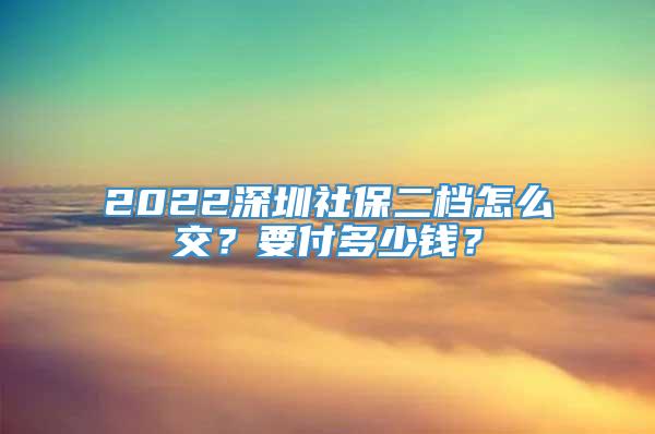 2022深圳社保二档怎么交？要付多少钱？