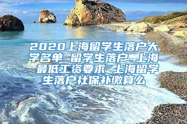 2020上海留学生落户大学名单 留学生落户 上海 最低工资要求 上海留学生落户社保补缴算么