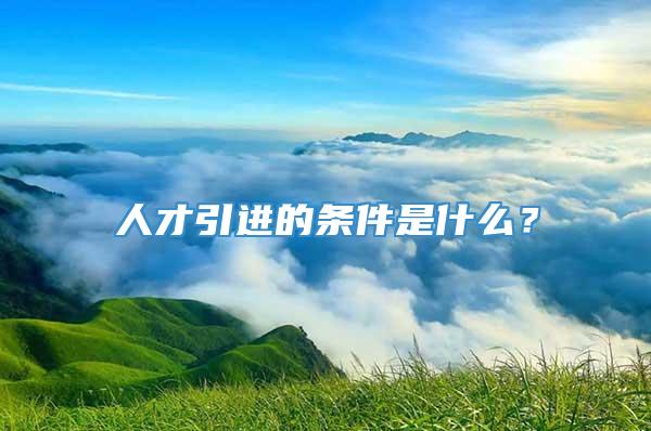 人才引进的条件是什么？