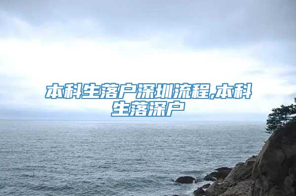 本科生落户深圳流程,本科生落深户