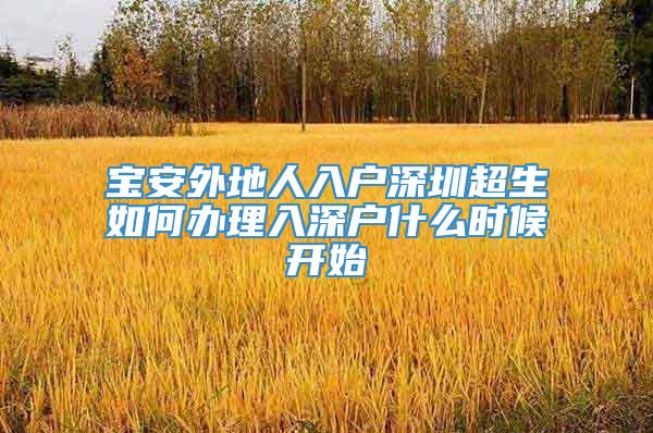 宝安外地人入户深圳超生如何办理入深户什么时候开始