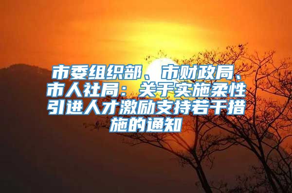 市委组织部、市财政局、市人社局：关于实施柔性引进人才激励支持若干措施的通知