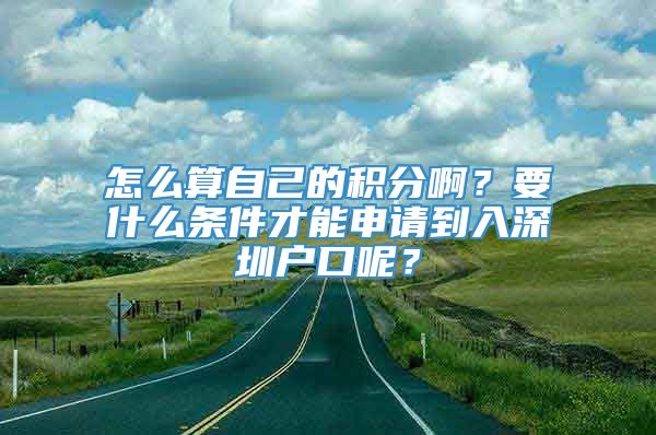 怎么算自己的积分啊？要什么条件才能申请到入深圳户口呢？