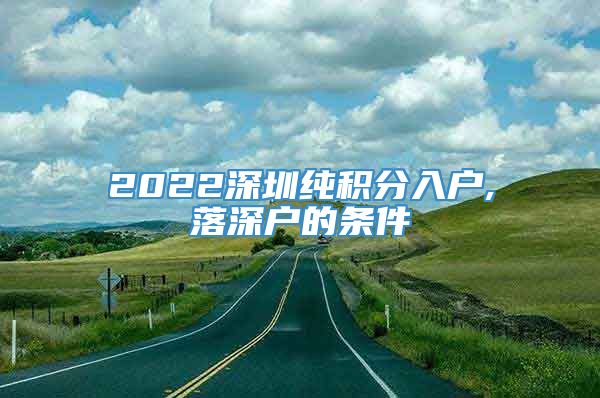 2022深圳纯积分入户,落深户的条件