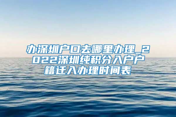 办深圳户口去哪里办理_2022深圳纯积分入户户籍迁入办理时间表