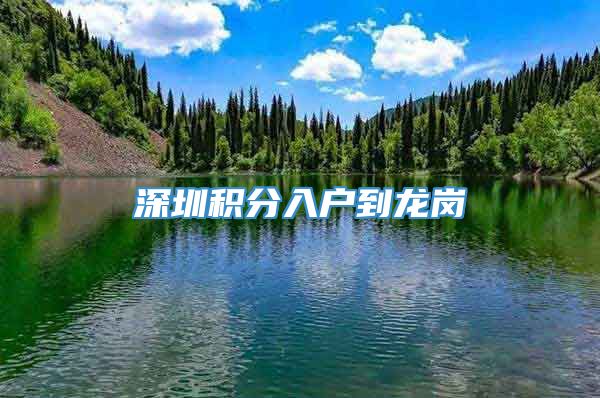 深圳积分入户到龙岗