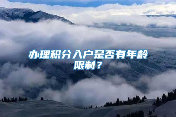 办理积分入户是否有年龄限制？