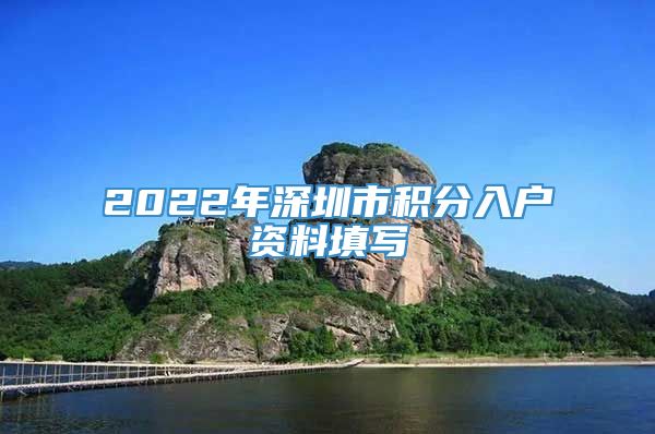 2022年深圳市积分入户资料填写