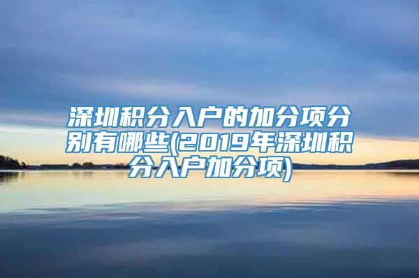 深圳积分入户的加分项分别有哪些(2019年深圳积分入户加分项)