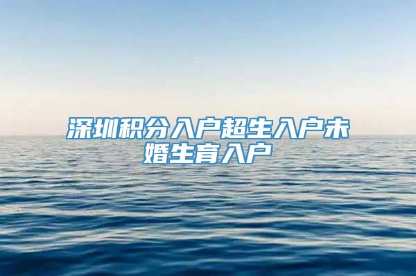 深圳积分入户超生入户未婚生育入户