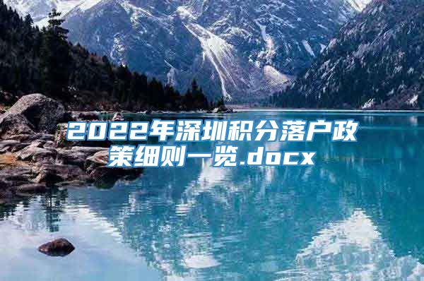 2022年深圳积分落户政策细则一览.docx