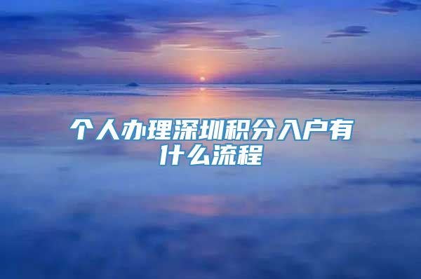 个人办理深圳积分入户有什么流程