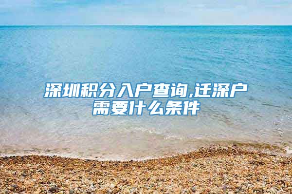 深圳积分入户查询,迁深户需要什么条件