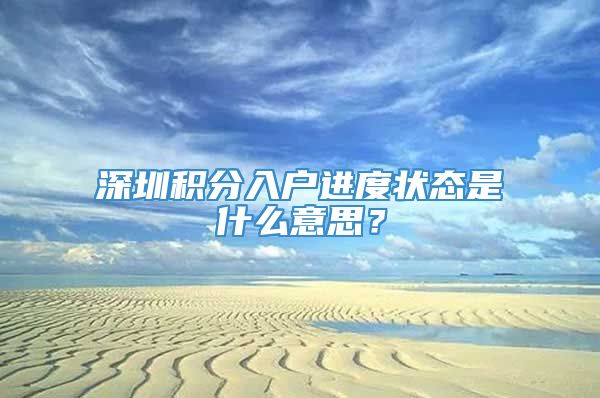 深圳积分入户进度状态是什么意思？