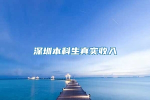 深圳本科生真实收入