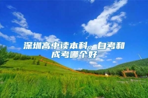 深圳高中读本科，自考和成考哪个好