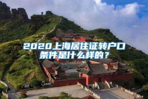 2020上海居住证转户口条件是什么样的？