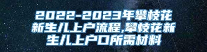 2022-2023年攀枝花新生儿上户流程,攀枝花新生儿上户口所需材料