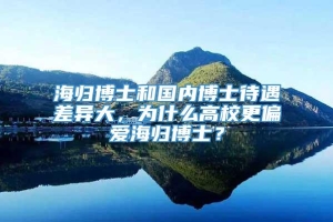 海归博士和国内博士待遇差异大，为什么高校更偏爱海归博士？